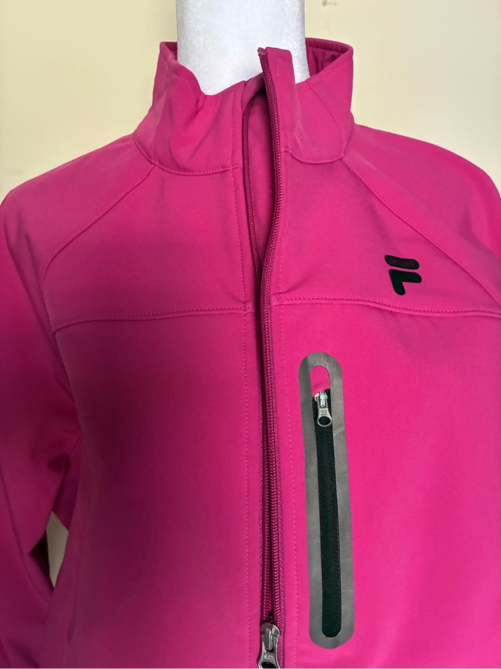 Fila Sport Hot Pink Fleece Lined Softshell Jacket Full Zip Women Size L - Picture 2 of 6